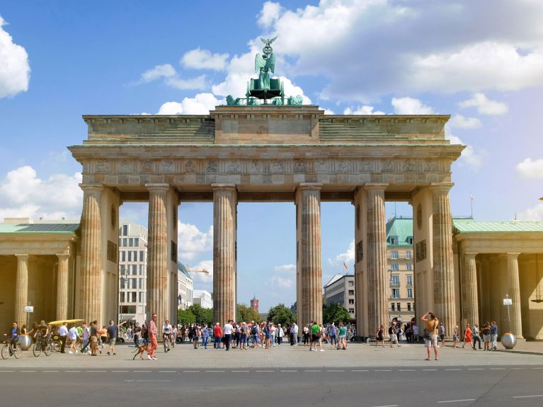 Berlin - the Brandenburg Gate is probably the most famous landmark of reunified Germany.
