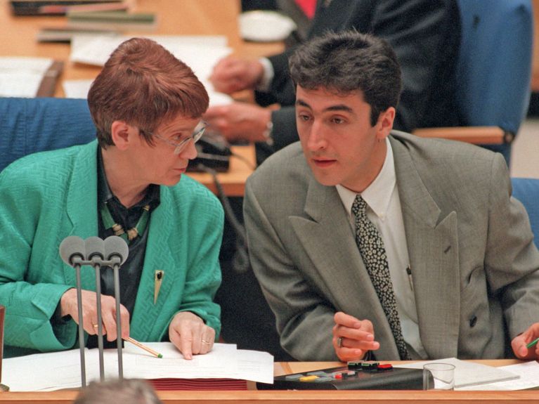 1997: Cem Özdemir Federal Meclis Başkanı Rita Süssmuth ile