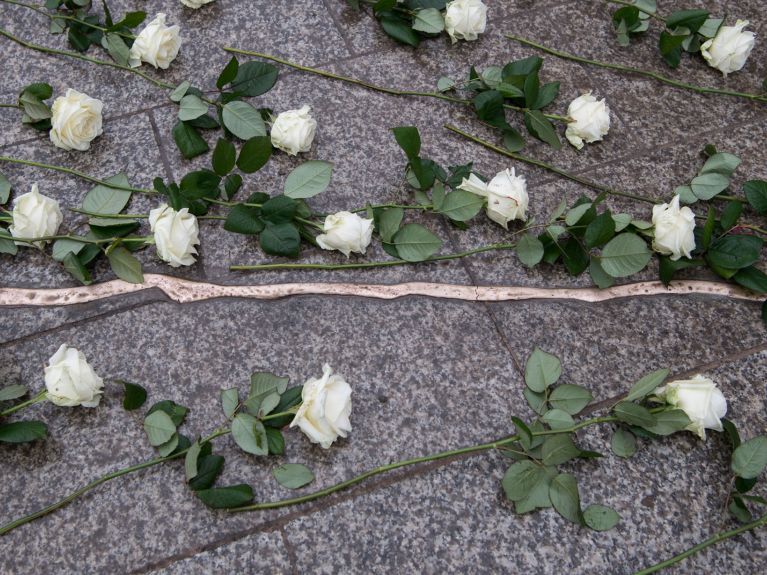 A memorial for the victims of last year's terrorist attack