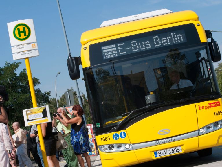 E-bus operated by the Berlin transport authorities 