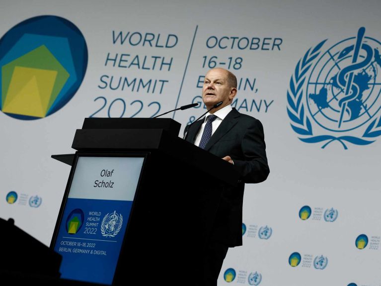 German Chancellor Scholz at the World Health Summit in Berlin