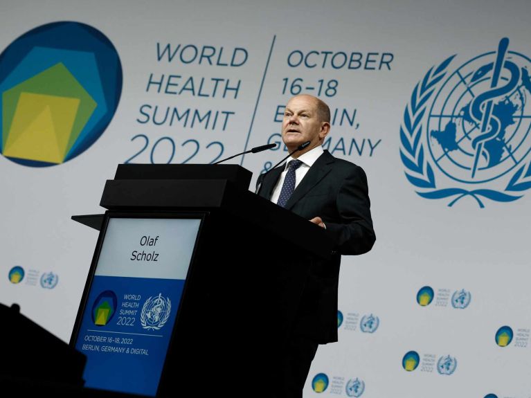 German Chancellor Scholz at the World Health Summit in Berlin German Chancellor Scholz at the World Health Summit in Berlin
