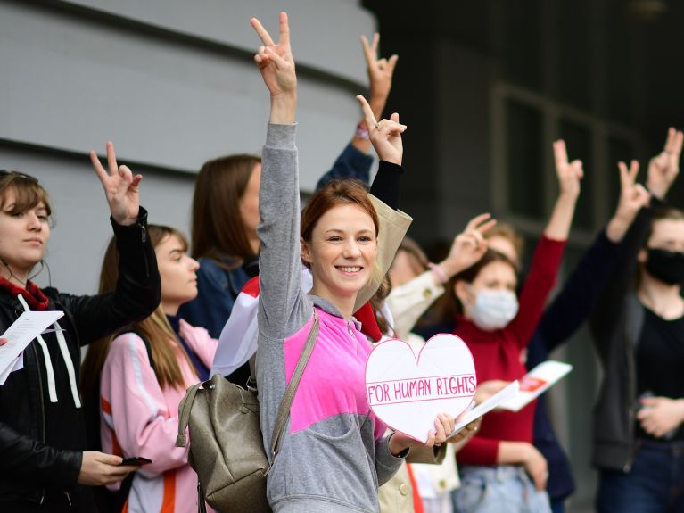Protestujące studentki na Białorusi 2020. Protestujące studentki na Białorusi 2020.