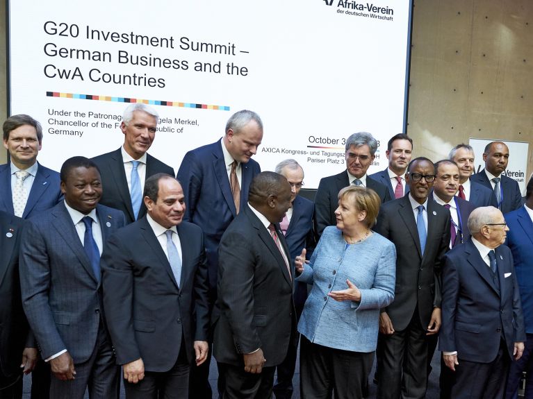 Angela Merkel à la conférence du G20 sur les investissements en Afrique