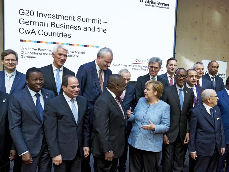Angela Merkel auf der G20-Investitionskonferenz für Afrika Angela Merkel auf der G20-Investitionskonferenz für Afrika