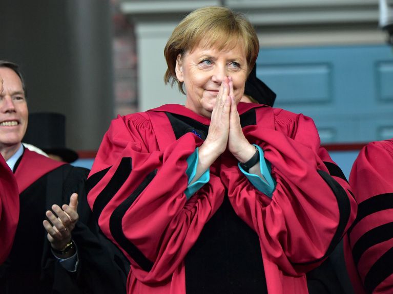 Angela Merkel zu Gast an der Harvard University Angela Merkel zu Gast an der Harvard University