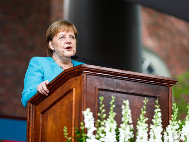 Angela Merkel an der Harvard Universität