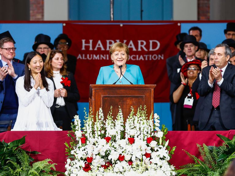 Angela Merkel an der Harvard Universität