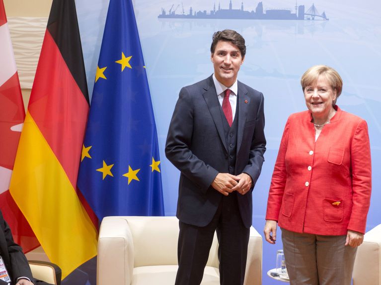 Premierminister Trudeau und Bundeskanzlerin Merkel