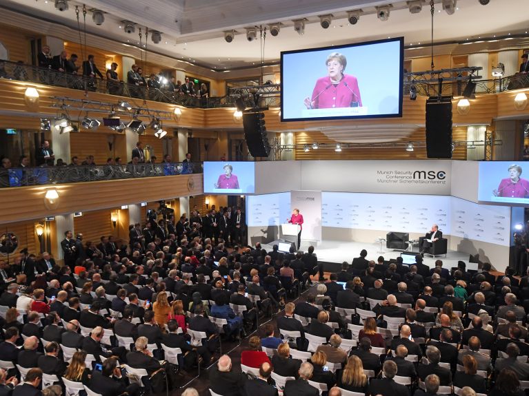 Angela Merkel auf der Sicherheitskonferenz in München