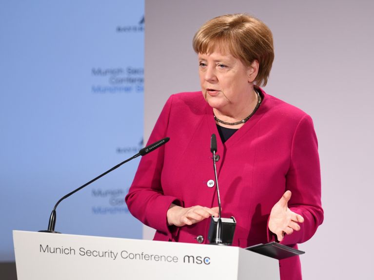 Angela Merkel auf der Münchner Sicherheitskonferenz