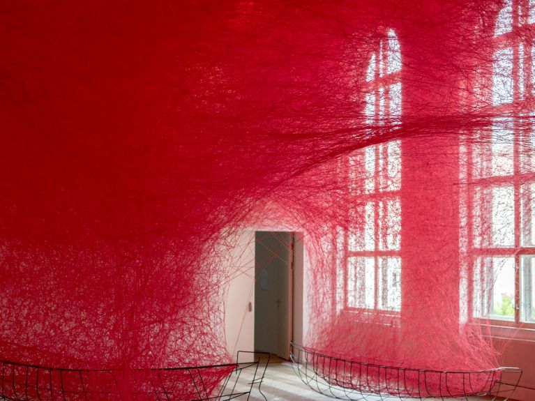 Installation “Uncertain Journey” by Chiharu Shiota Installation “Uncertain Journey” by Chiharu Shiota