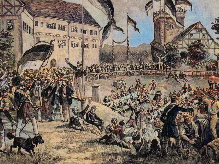 1817’deki Wartburg Festivali’nde (Thüringen’e bağlı Eisenach’ta) özellikle öğrenciler ulusal birlik, özgürlük ve bir anayasa talep ettiler. 