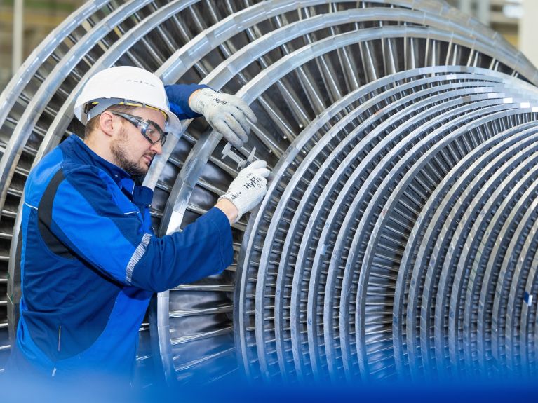 Siemens produziert unter anderem Rotoren für Dampfturbinen. 