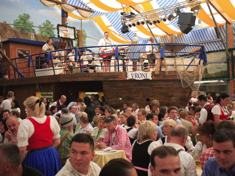 A beer tent at the Oktoberfest