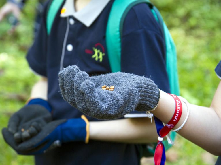 Die Natur bewahren im Schulprojekt in Thailand.