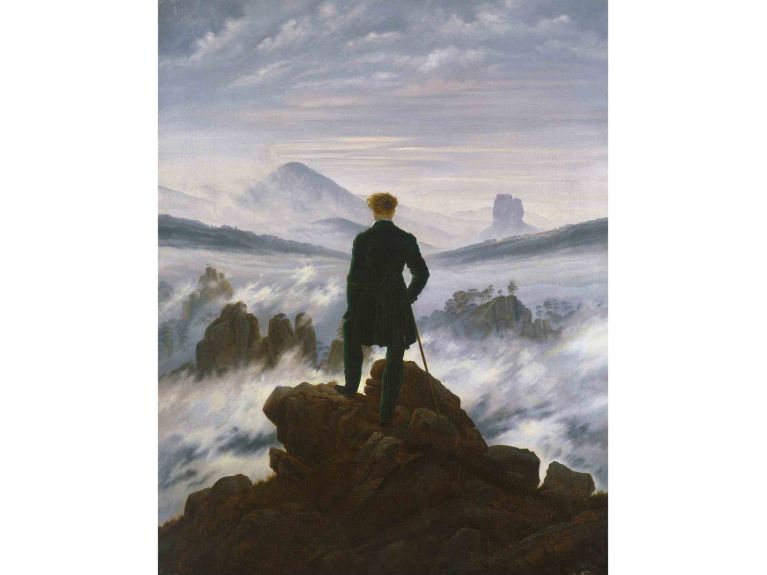 Wanderer über dem Nebelmeer, um 1817
