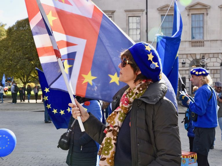 Manifestación de protesta de adversarios del “brexit”.