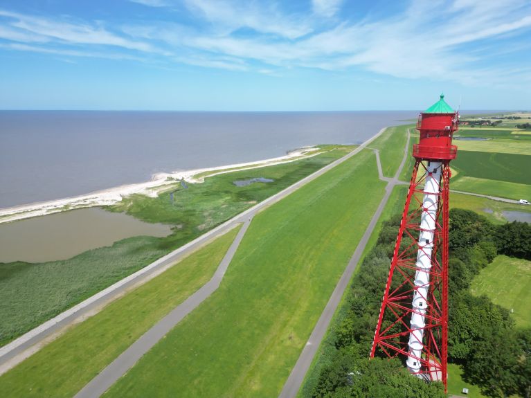 Aerial view of the Campen lighthouse