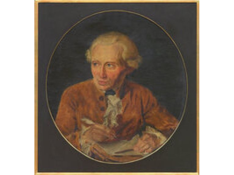 约翰内斯·海德克 (Johannes Heydeck)，《书桌前的伊曼努尔·康德》 (Immanuel Kant am Schreibtisch)，创作于 1872 年