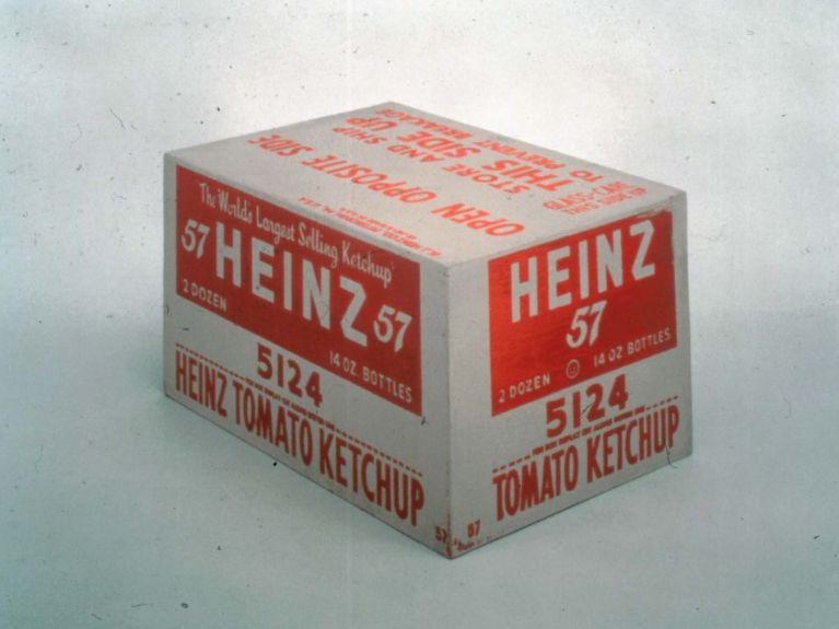 Warhol’s Pop art: “Heinz Tomato Ketchup Box”.