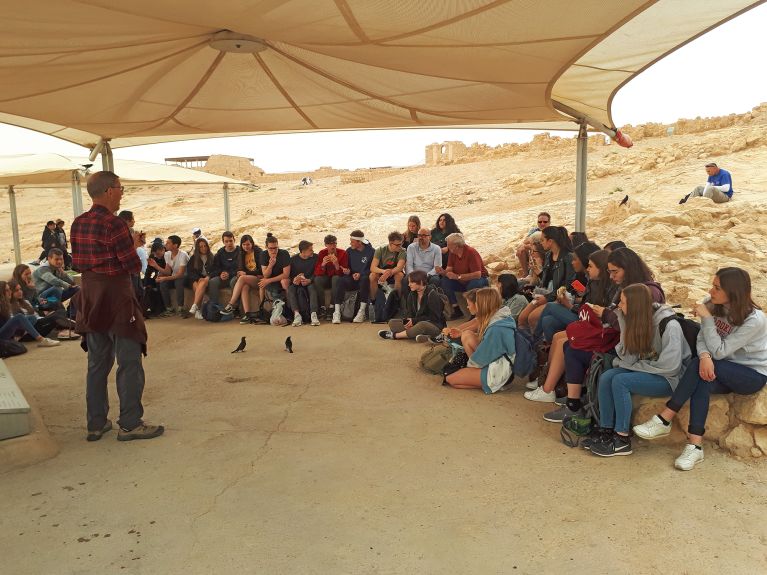 Joint viewing of the Masada archaeological site at the Dead Sea
