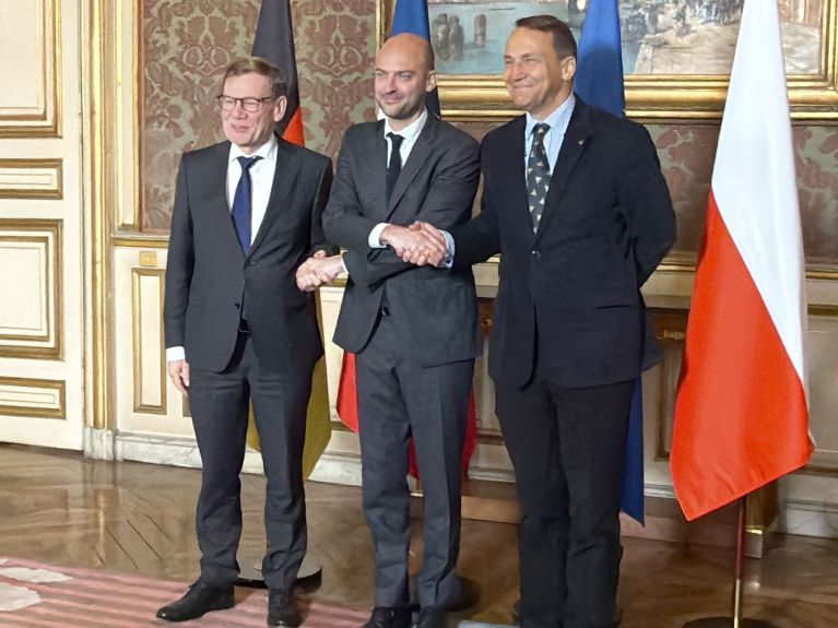 Johann Wadephul, Jean-Noël Barrot and Radosław Sikorski 
