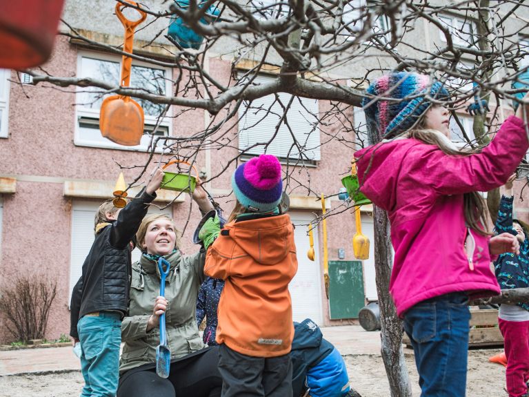 Playing and learning: Maria Müller is a preschool teacher in Berlin.