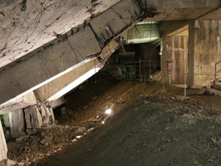 Inside the former flak tower in Humboldthain Park
