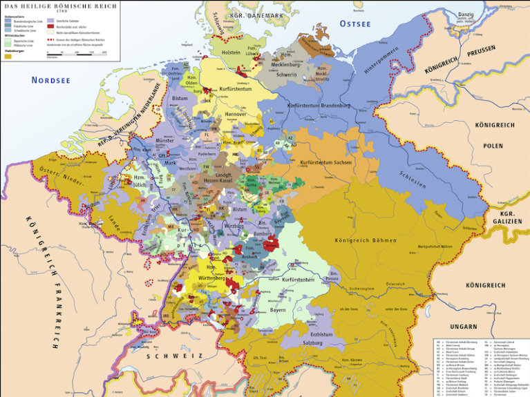 Un mapa del Sacro Imperio Romano Germánico