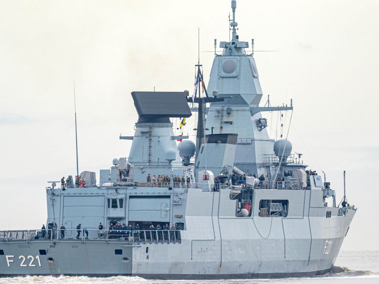 The frigate “Hessen” in the Red Sea