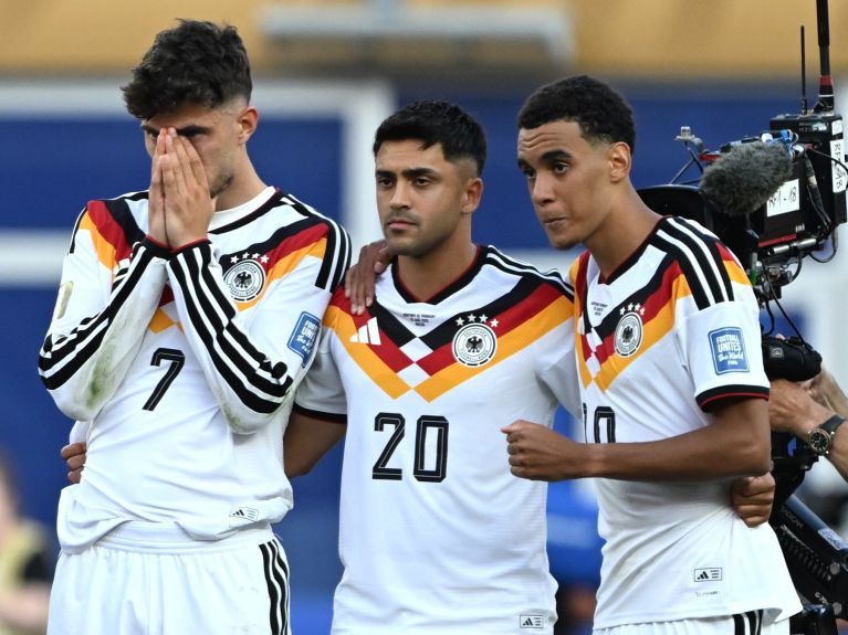 Kai Havertz, Nadiem Amiri and Jamal Musiala