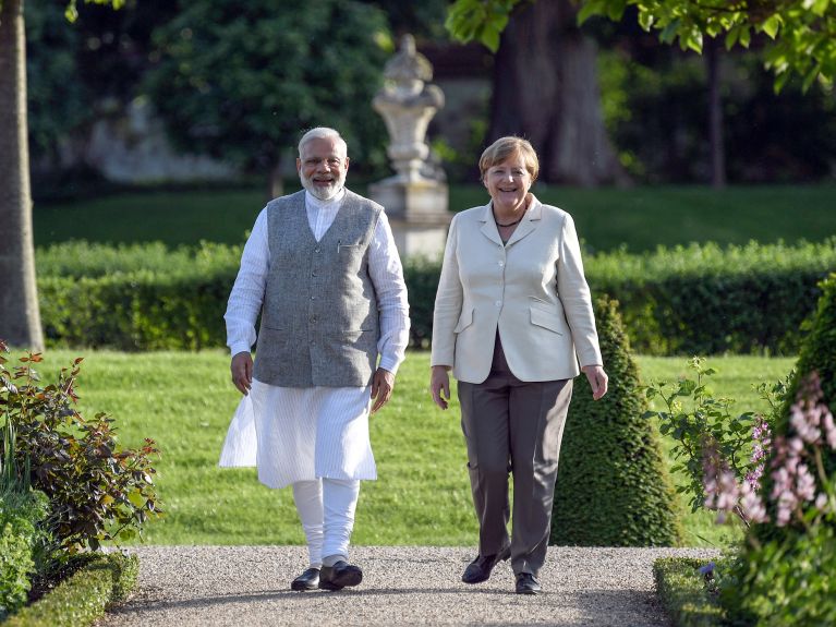 Angela Merkel with Prime Minister Narendra Modi