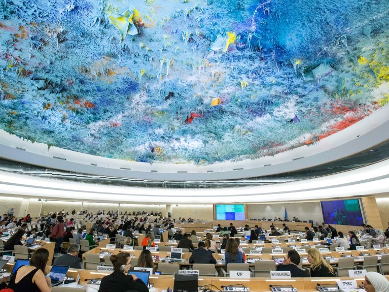 O Conselho dos Direitos Humanos das Nações Unidas em Genebra. 