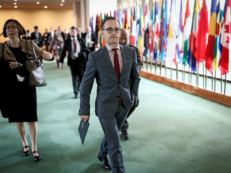 El ministro de Relaciones Exteriores Heiko Maas en la sede de la ONU