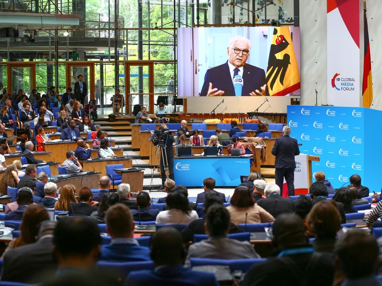 Frank-Walter Steinmeier auf dem Global Media Forum