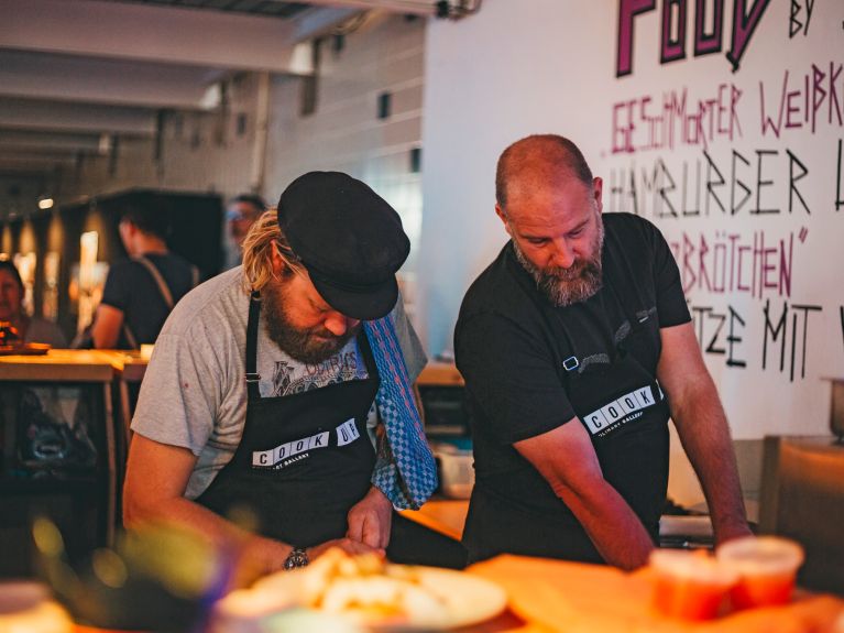 The cook-up restaurant guesting in London: There were five different dishes to be had for free, including Labskaus, a traditional Hamburg dish made with minced beef and beetroot.