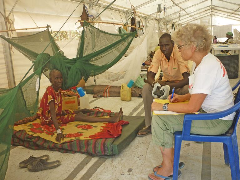 Heidi Anguria trabajando en Sudán del Sur.