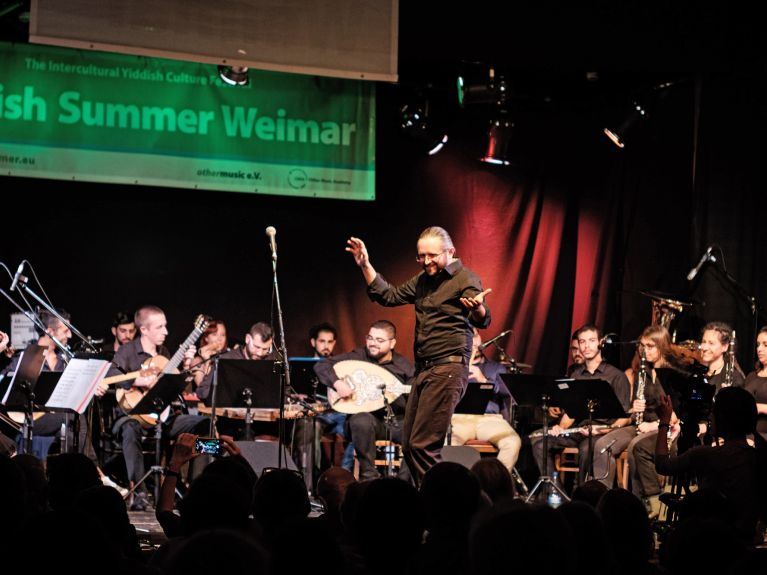 Andreas Schmitges, musician and cultural manager, initiator of the Caravan Orchestra, a Yiddish Summer Weimar project. Andreas Schmitges, musician and cultural manager, initiator of the Caravan Orchestra, a Yiddish Summer Weimar project.