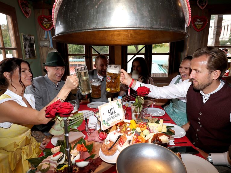 FC Bayern Munich football stars at the Oktoberfest 