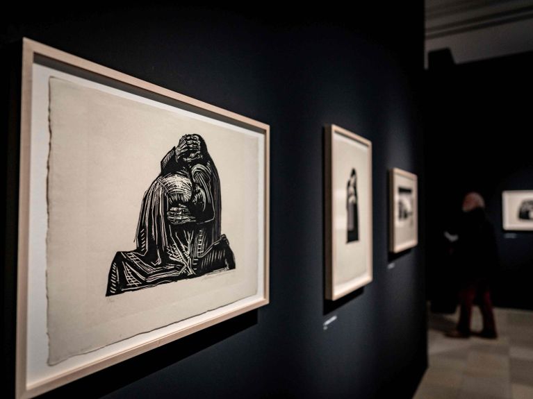 Gravure sur bois issue de l'exposition consacrée à Käthe Kollwitz à Francfort