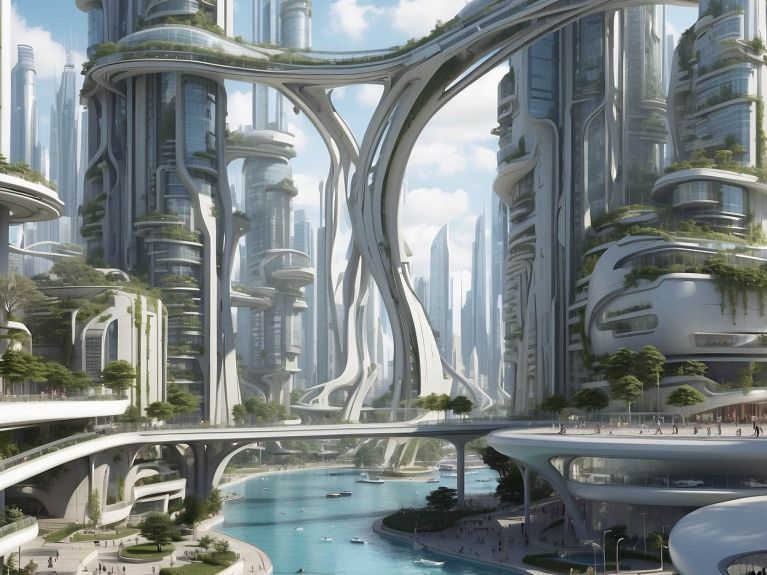 A IA cria essa paisagem urbana a partir das visões de Matthias Hollwich.