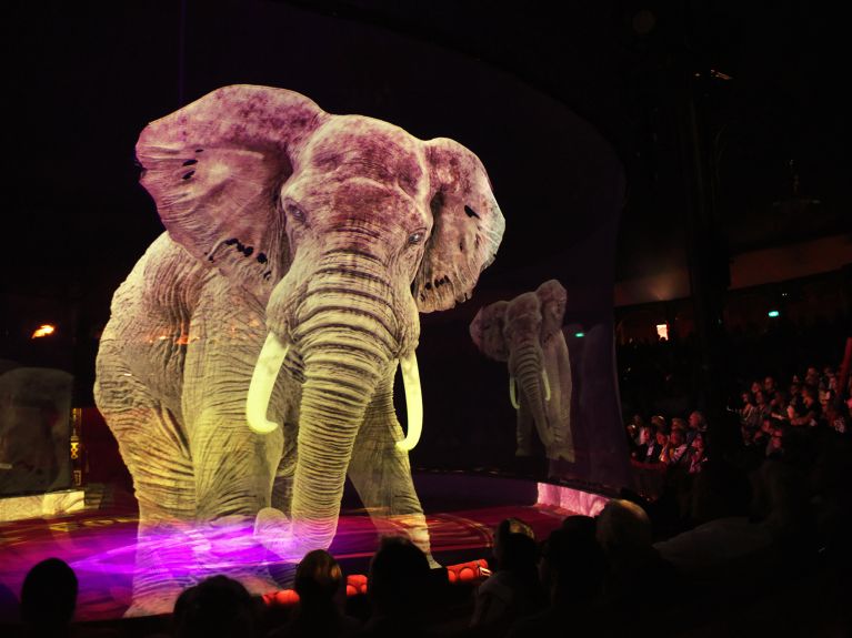 “Circus Roncalli” presents digital animals in the circus ring.