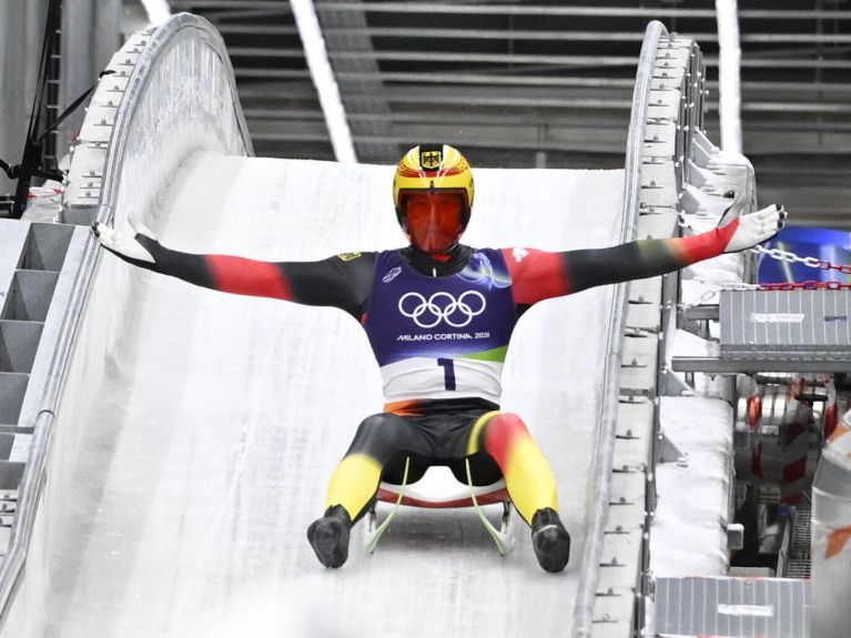 El campeón olímpico de luge Max Langenhan