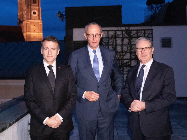 Emmanuel Macron, Friedrich Merz, Keir Starmer
