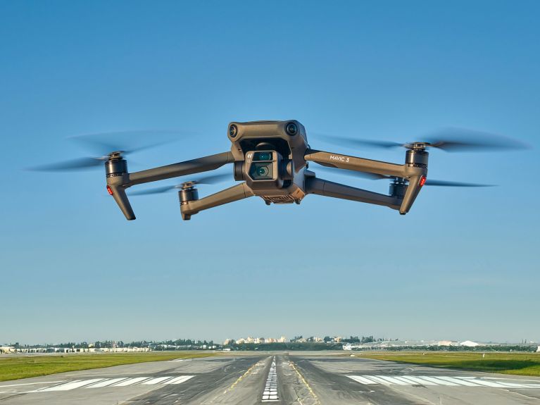 A drone in flight.