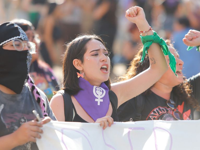 Kundgebung zum Weltfrauentag am 8. März 2023 in Santiago de Chile