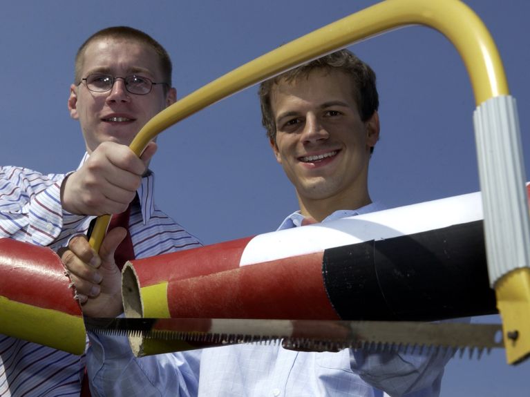 Symbolic opening of the border on the city bridge between Frankfurt/Oder and Słubice in 2004.