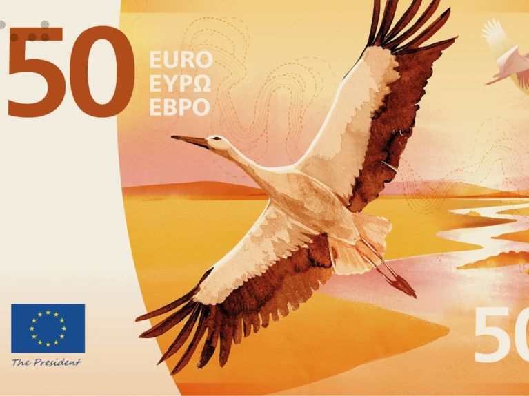Storch auf 50-Euro-Schein 