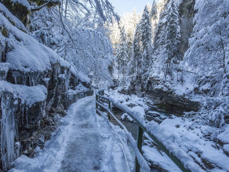 January: Breitachklamm gorge in the Allgäu